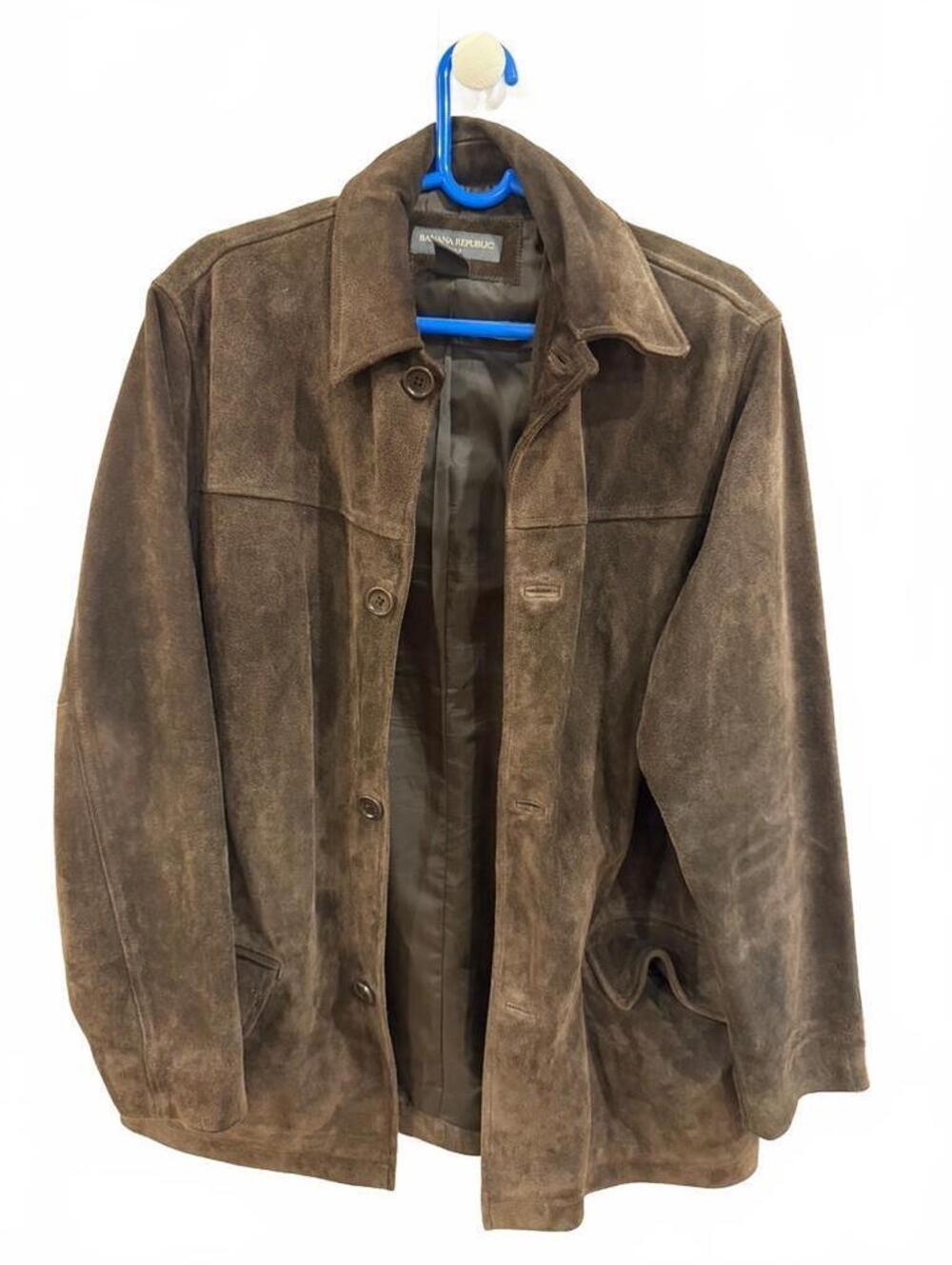 Banana Republic Brown Suede Button-Front Jacket